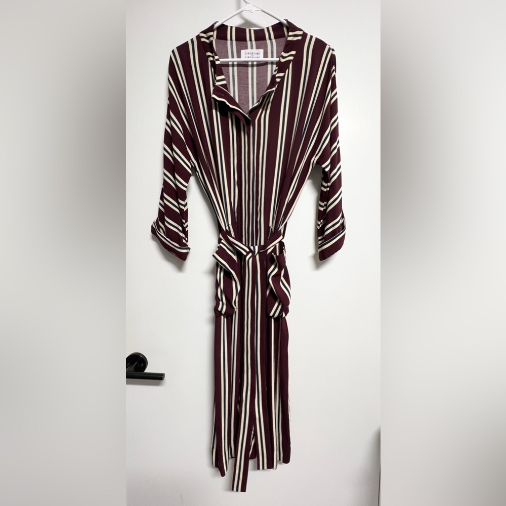 Libertine Maroon Striped Dress